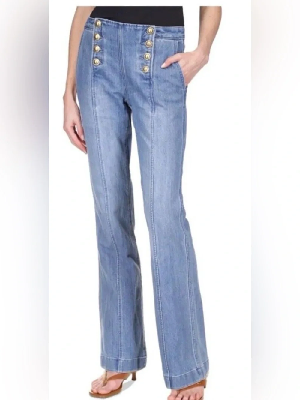 MICHAEL Michael Kors Flare Leg Sailor Jeans in an angel blue wash size 16